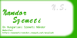 nandor szemeti business card